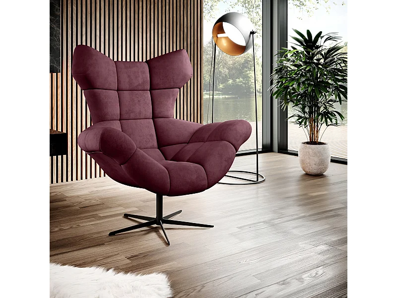 SENSI Relaxfauteuil met 360° draaibaar en schommelfunctie – Lux-schuimkussen, Kastanjebruin, 104x46x119 cm