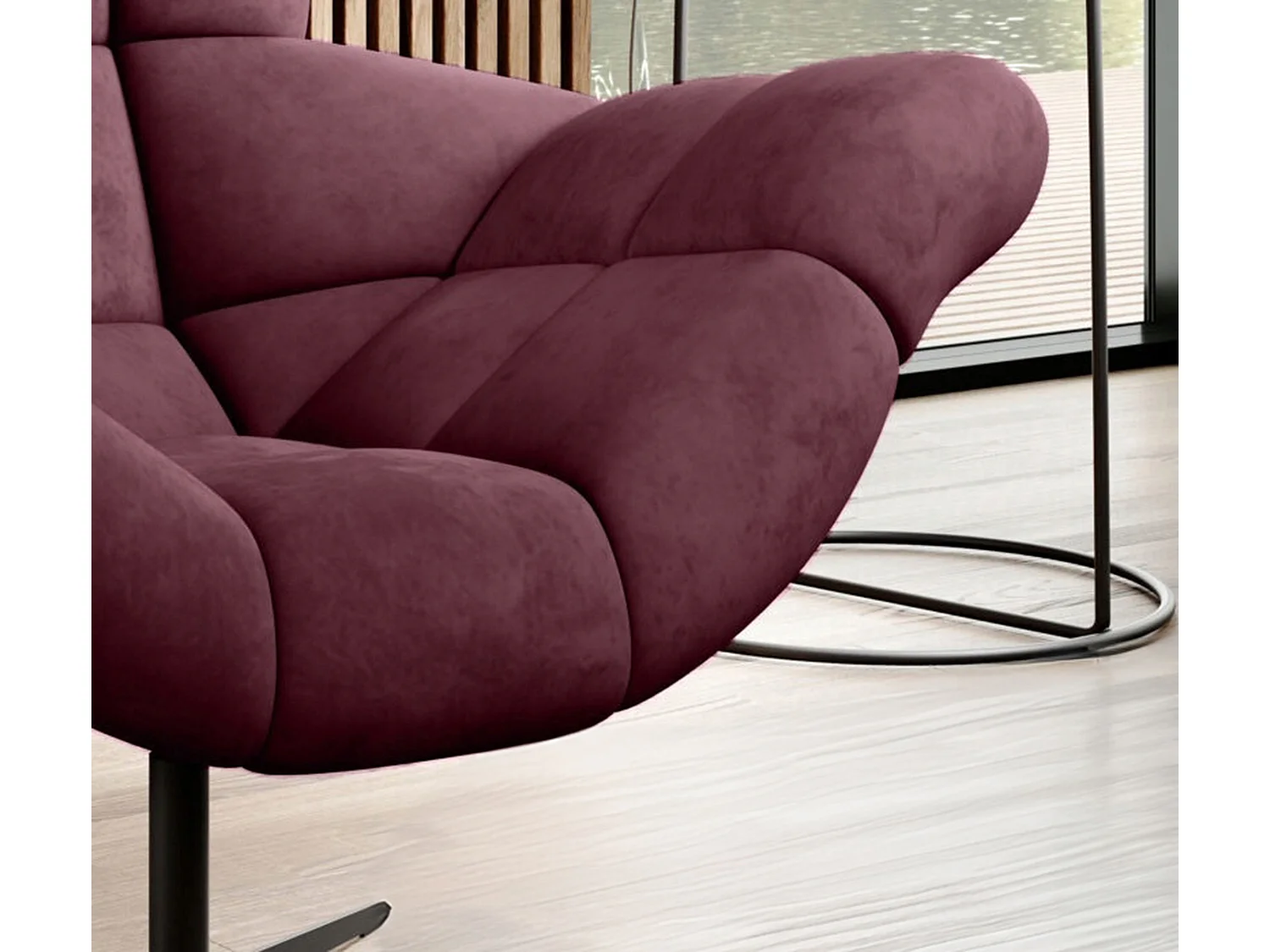 SENSI Relaxfauteuil met 360° draaibaar en schommelfunctie – Lux-schuimkussen, Kastanjebruin, 104x46x119 cm