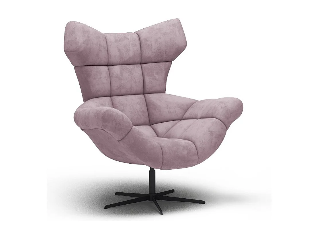 SENSI Relaxfauteuil met 360° draaibaar en schommelfunctie – Lux-schuimkussen, Poederroze, 104x46x119 cm