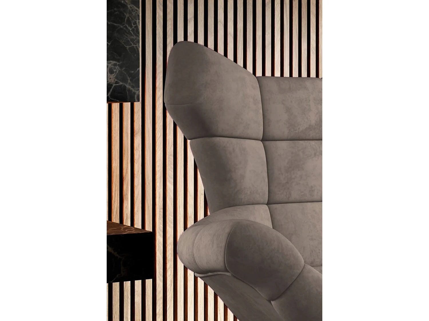 SENSI Relaxfauteuil met 360° draaibaar en schommelfunctie – Lux-schuimkussen, Cappuccino, 104x46x119 cm