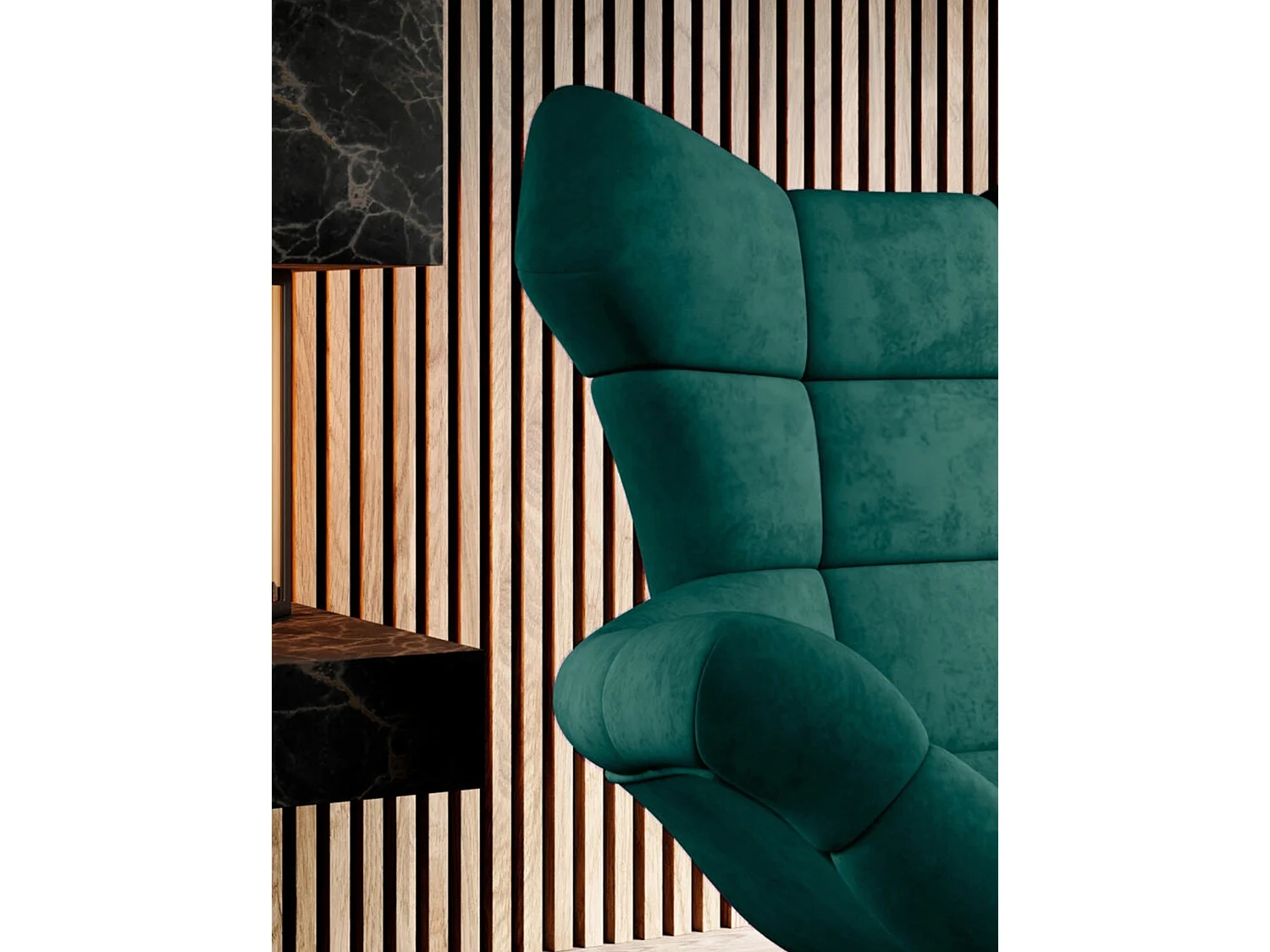 SENSI Fotel Relax z obrotem 360° i funkcją kołysania – Poduszka z pianki Lux, Zielony, 104x46x119 cm