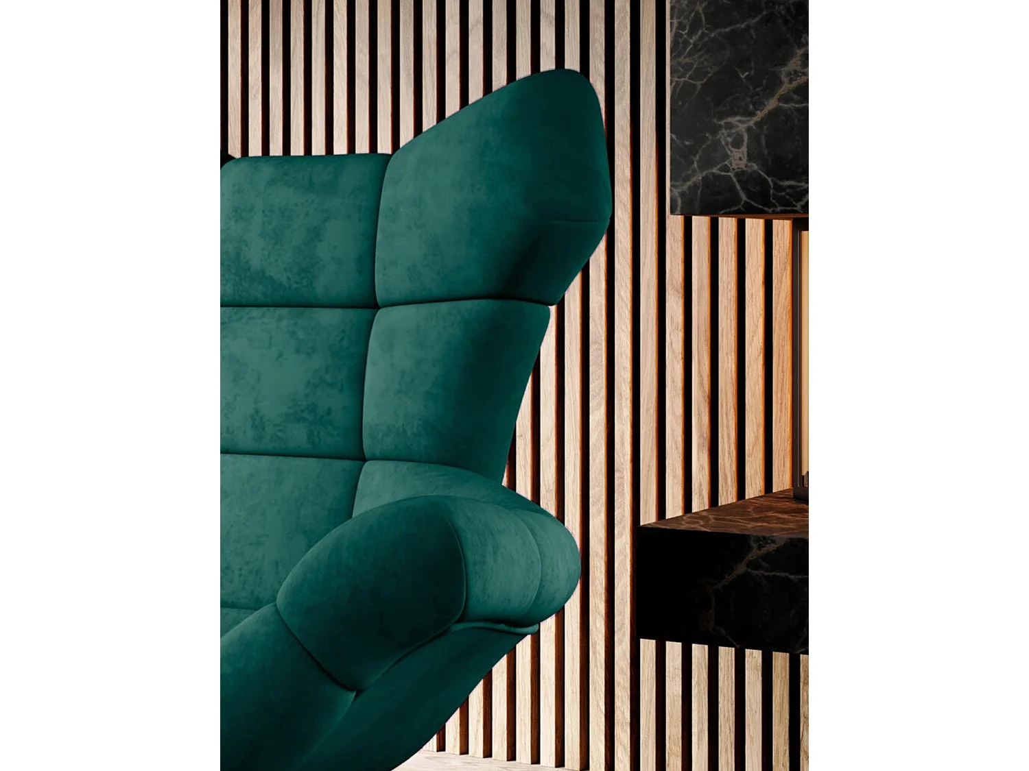 SENSI Fotel Relax z obrotem 360° i funkcją kołysania – Poduszka z pianki Lux, Zielony, 104x46x119 cm