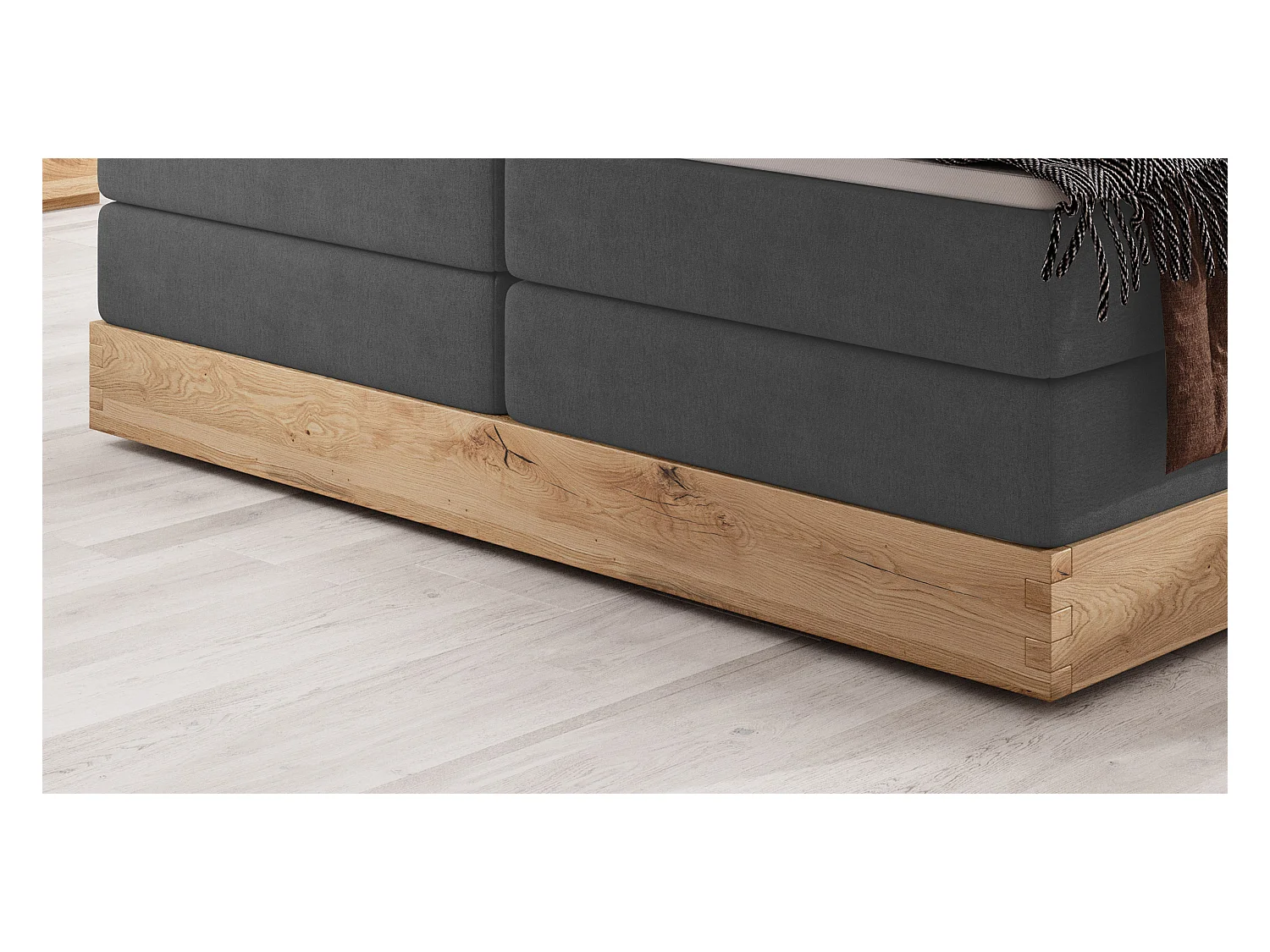 Lit coffre ELLI avec tête de lit élégante, rangements spacieux et design moderne, Taille: 180x200 cm, Couleur: Graphite