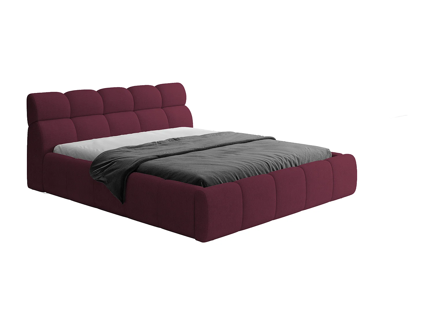 Gestoffeerd bed GIULIA, comfortabel, met opbergruimte, verstelbaar hoofdbord en LED, 180x200x96 cm, kleur: Kastanjebruin