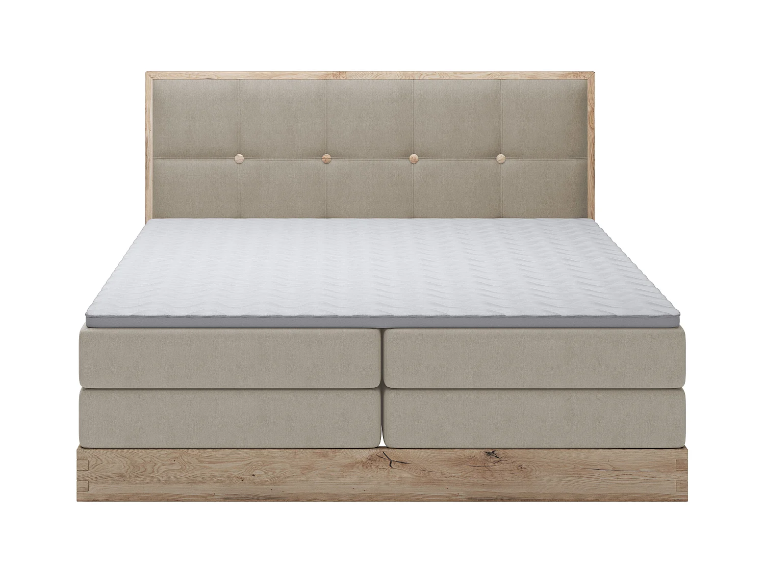 Lit coffre ELLI avec tête de lit élégante, rangements spacieux et design moderne, Taille: 180x200 cm, Couleur: Frêne