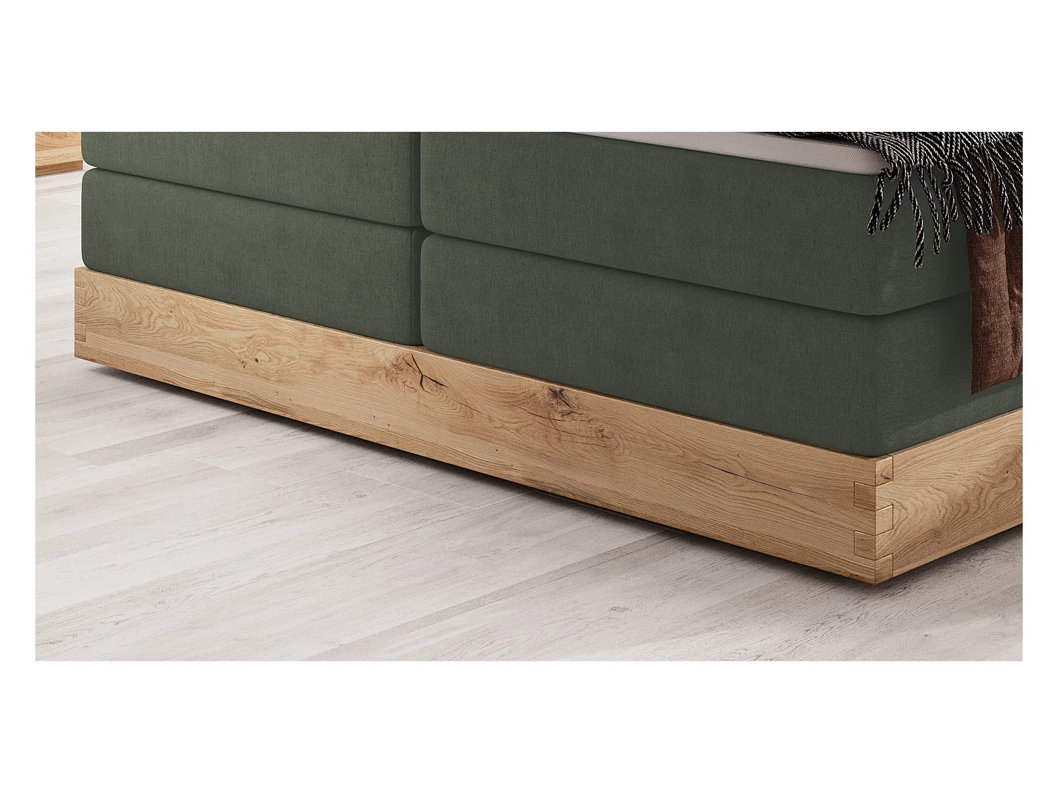 Lit coffre ELLI avec tête de lit élégante, rangements spacieux et design moderne, Taille: 140x200 cm, Couleur: Vert foncé