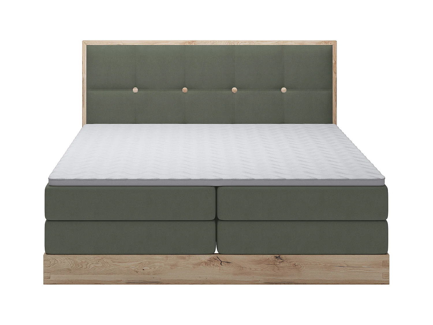 Lit coffre ELLI avec tête de lit élégante, rangements spacieux et design moderne, Taille: 140x200 cm, Couleur: Vert foncé