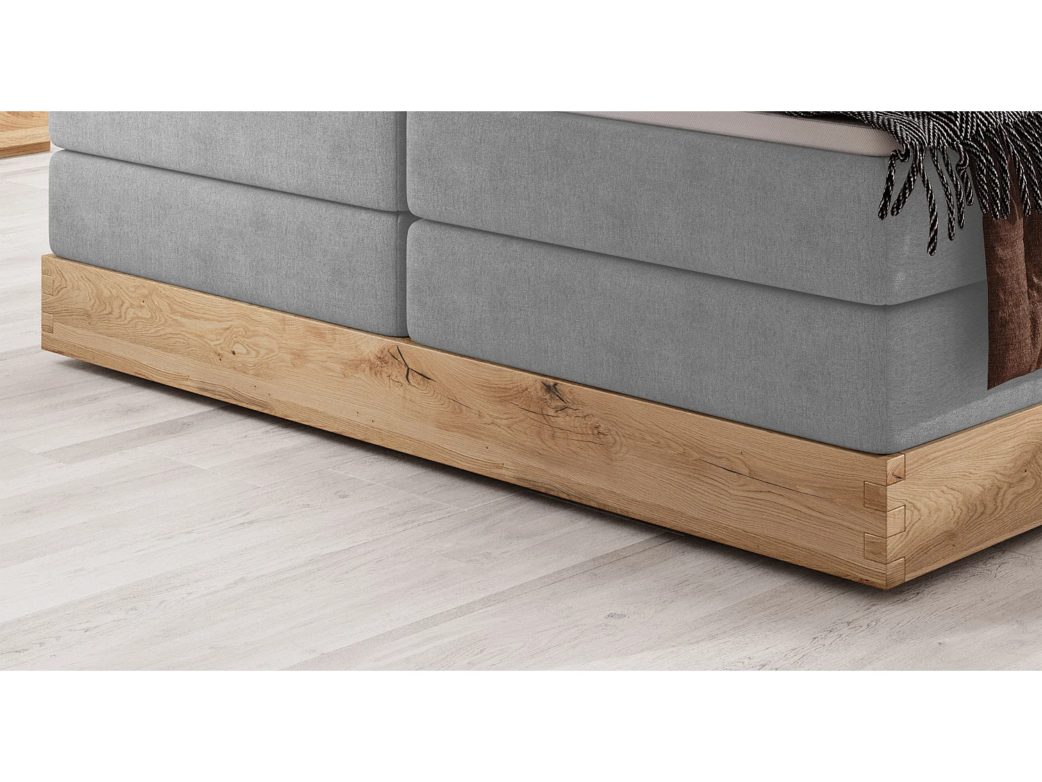 Łóżko skrzyniowe ELLI z eleganckim wezgłowiem, pojemnym schowkiem i nowoczesnym designem, Rozmiar: 140x200 cm, Kolor: Jasnoszary