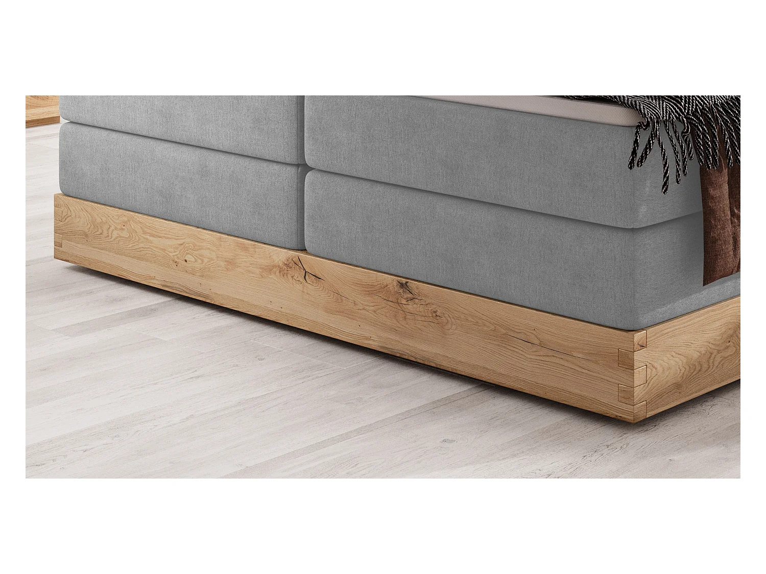 Lit coffre ELLI avec tête de lit élégante, rangements spacieux et design moderne, Taille: 140x200 cm, Couleur: Gris clair