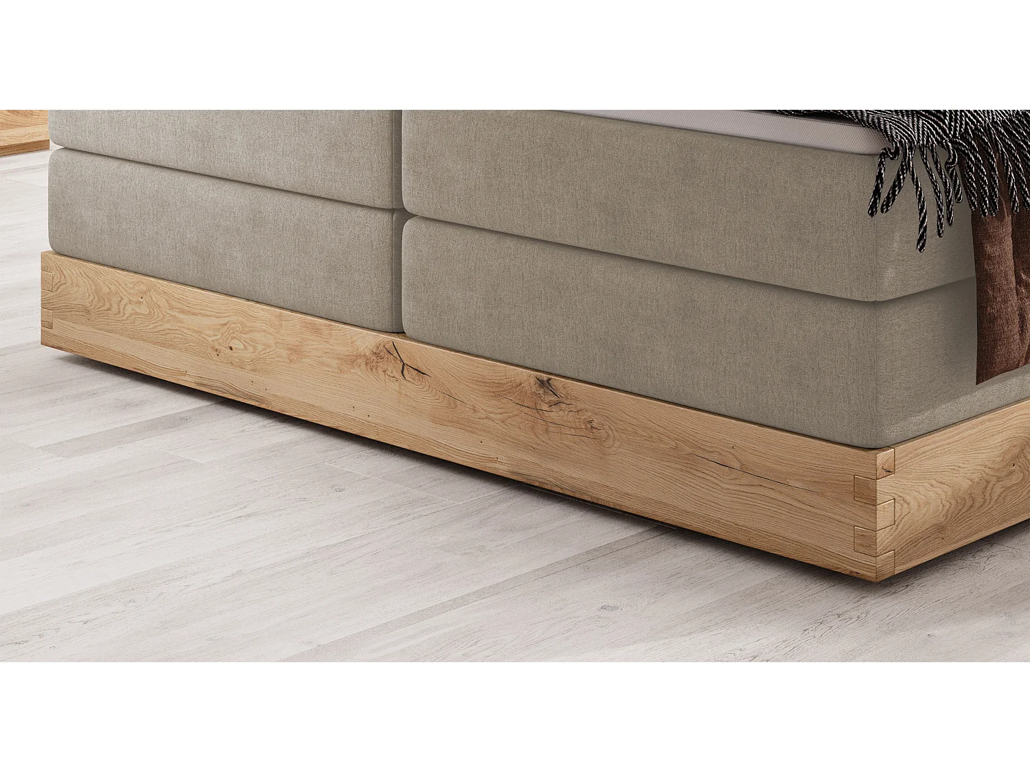 Łóżko skrzyniowe ELLI z eleganckim wezgłowiem, pojemnym schowkiem i nowoczesnym designem, Rozmiar: 140x200 cm, Kolor: Jesion