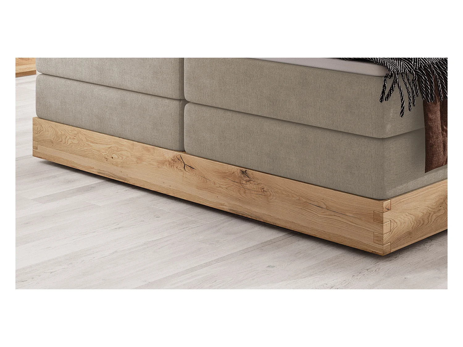 Lit coffre ELLI avec tête de lit élégante, rangements spacieux et design moderne, Taille: 140x200 cm, Couleur: Frêne