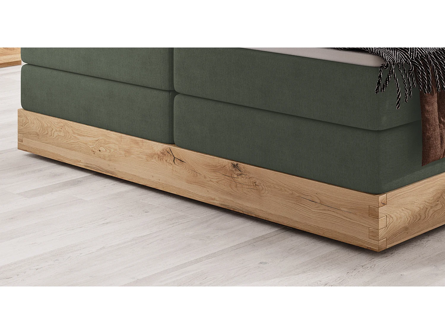 Lit coffre ELLI avec tête de lit élégante, rangements spacieux et design moderne, Taille: 180x200 cm, Couleur: Vert foncé