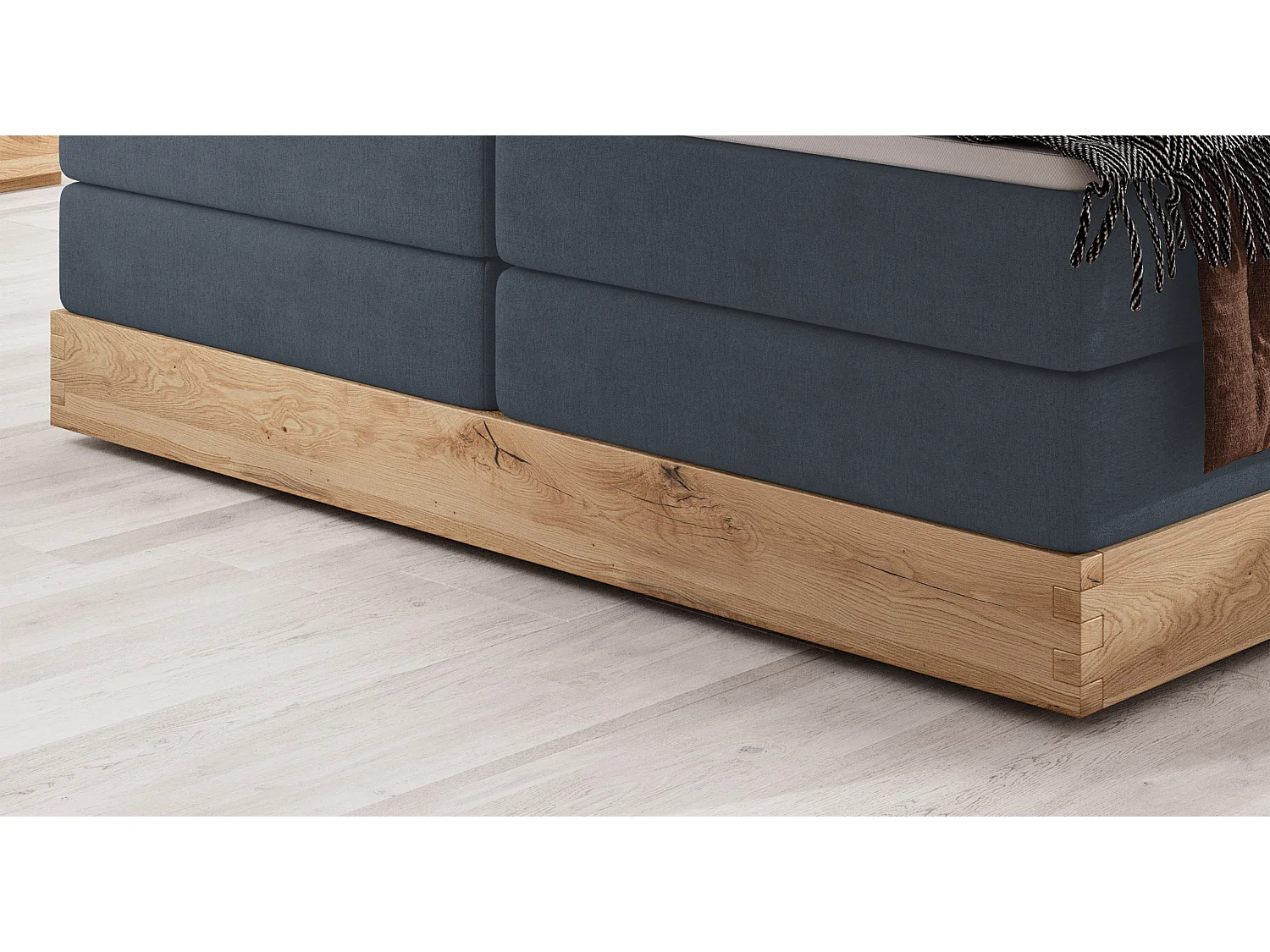 Lit coffre ELLI avec tête de lit élégante, rangements spacieux et design moderne, Taille: 180x200 cm, Couleur: Bleu