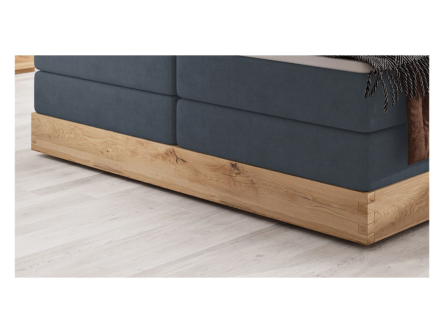 Lit coffre ELLI avec tête de lit élégante, rangements spacieux et design moderne, Taille: 140x200 cm, Couleur: Bleu