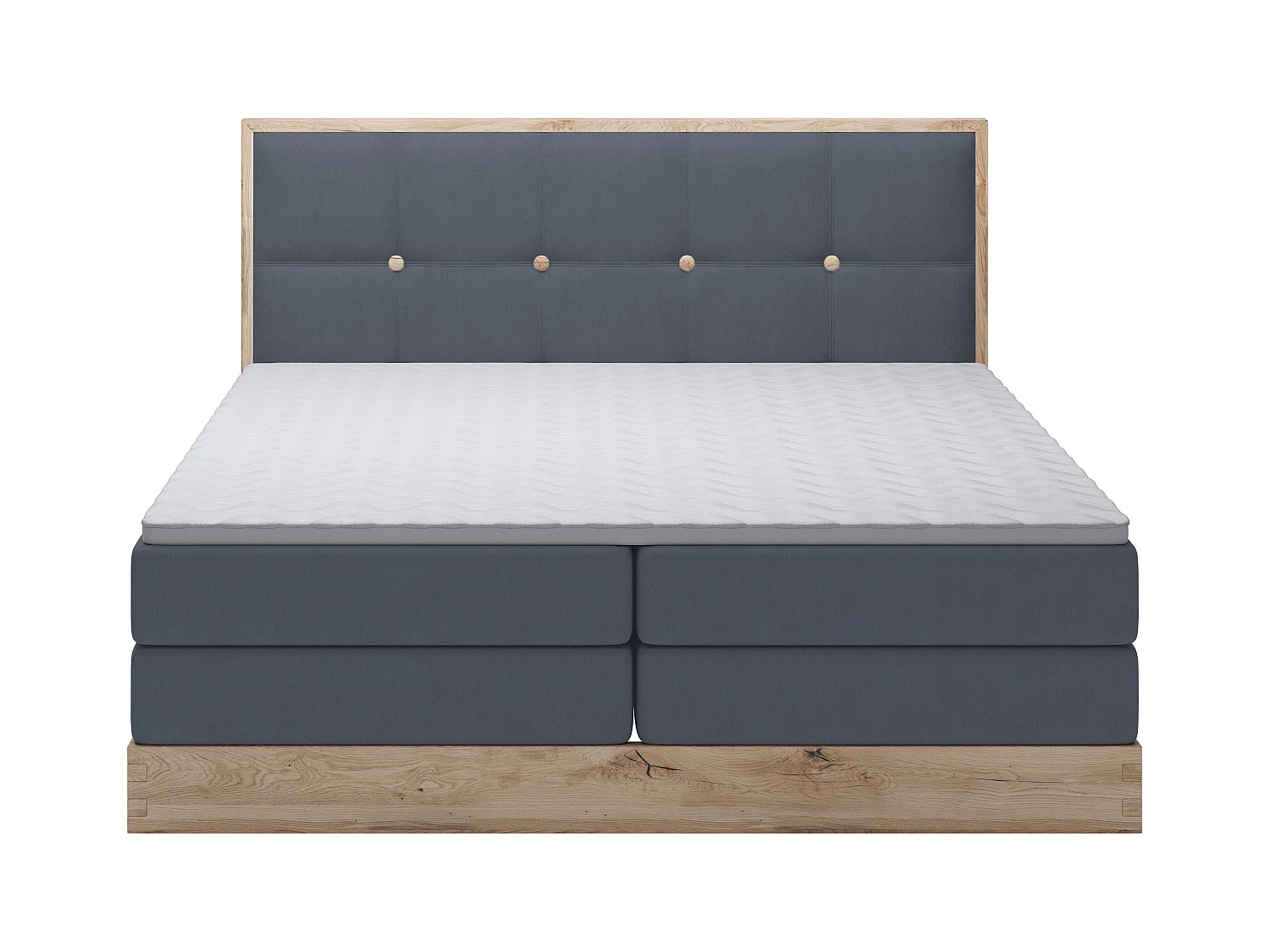 Lit coffre ELLI avec tête de lit élégante, rangements spacieux et design moderne, Taille: 140x200 cm, Couleur: Bleu