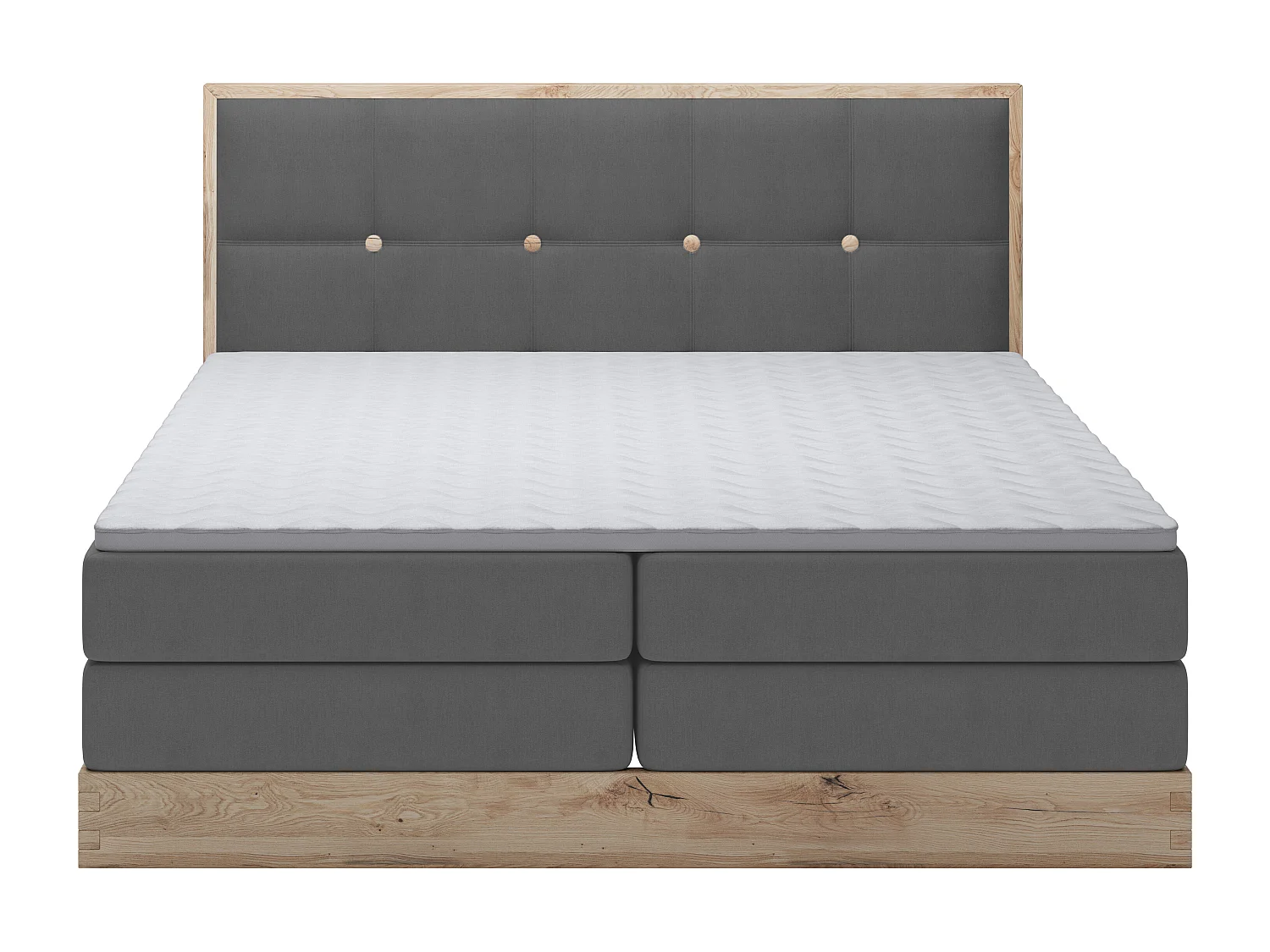 ELLI commodebed met elegant hoofdbord, ruime opbergmogelijkheden en modern design, Afmeting: 140x200 cm, Kleur: Grafiet