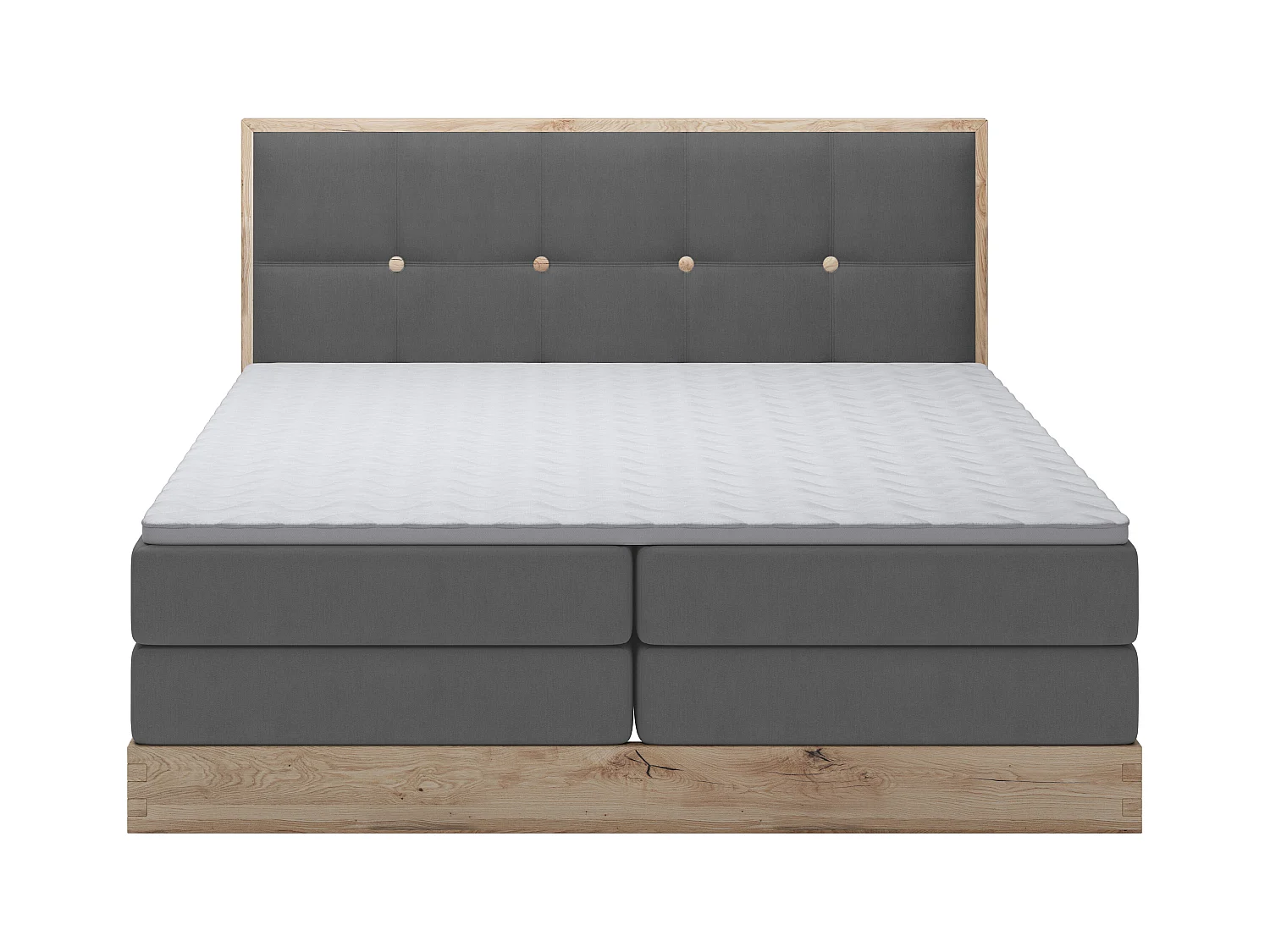 Lit coffre ELLI avec tête de lit élégante, rangements spacieux et design moderne, Taille: 140x200 cm, Couleur: Graphite