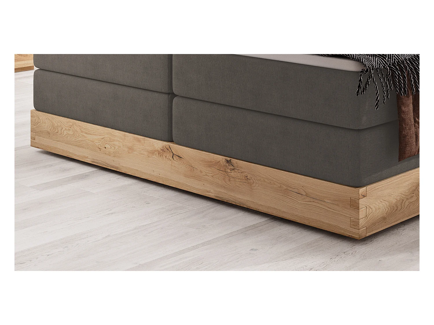 Lit coffre ELLI avec tête de lit élégante, rangements spacieux et design moderne, Taille: 180x200 cm, Couleur: Gris foncé