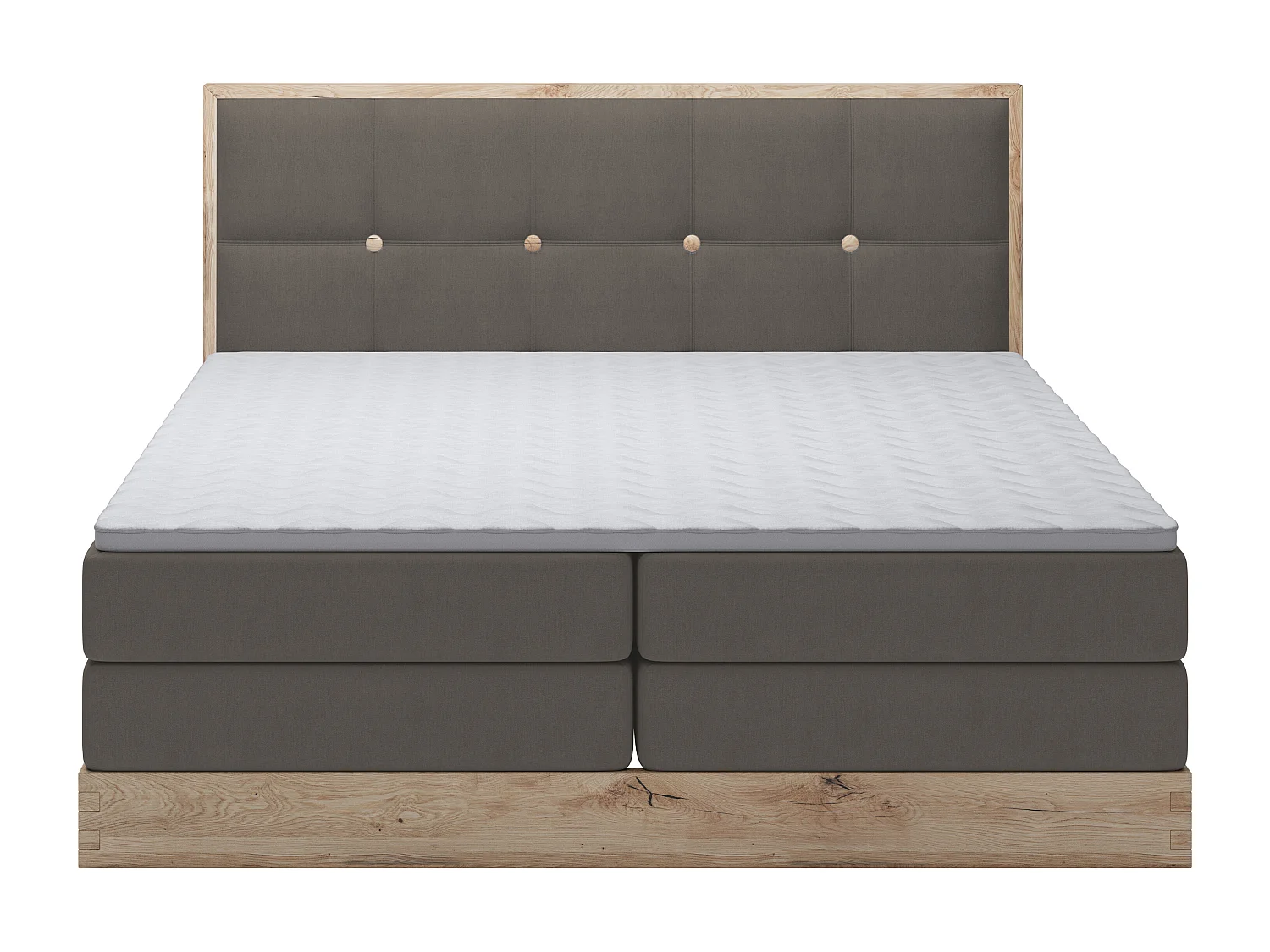 Lit coffre ELLI avec tête de lit élégante, rangements spacieux et design moderne, Taille: 180x200 cm, Couleur: Gris foncé