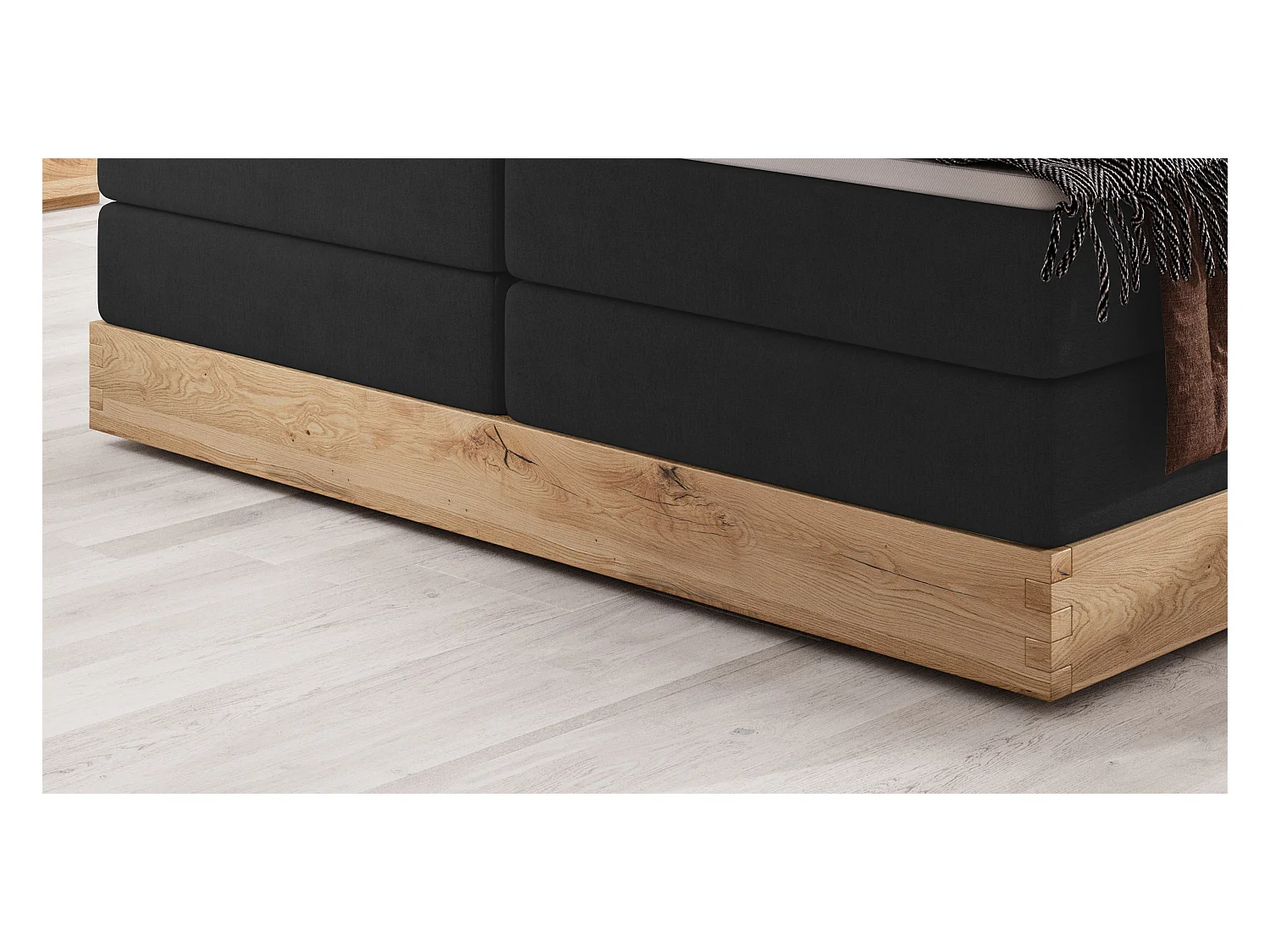 Lit coffre ELLI avec tête de lit élégante, rangements spacieux et design moderne, Taille: 140x200 cm, Couleur: Noir