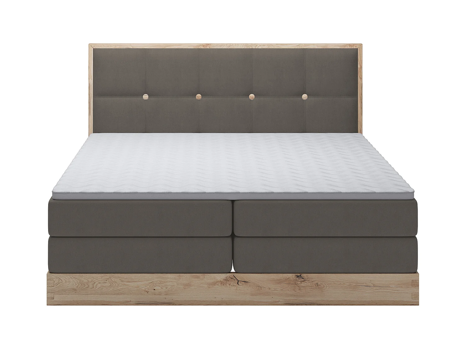 Lit coffre ELLI avec tête de lit élégante, rangements spacieux et design moderne, Taille: 140x200 cm, Couleur: Gris foncé