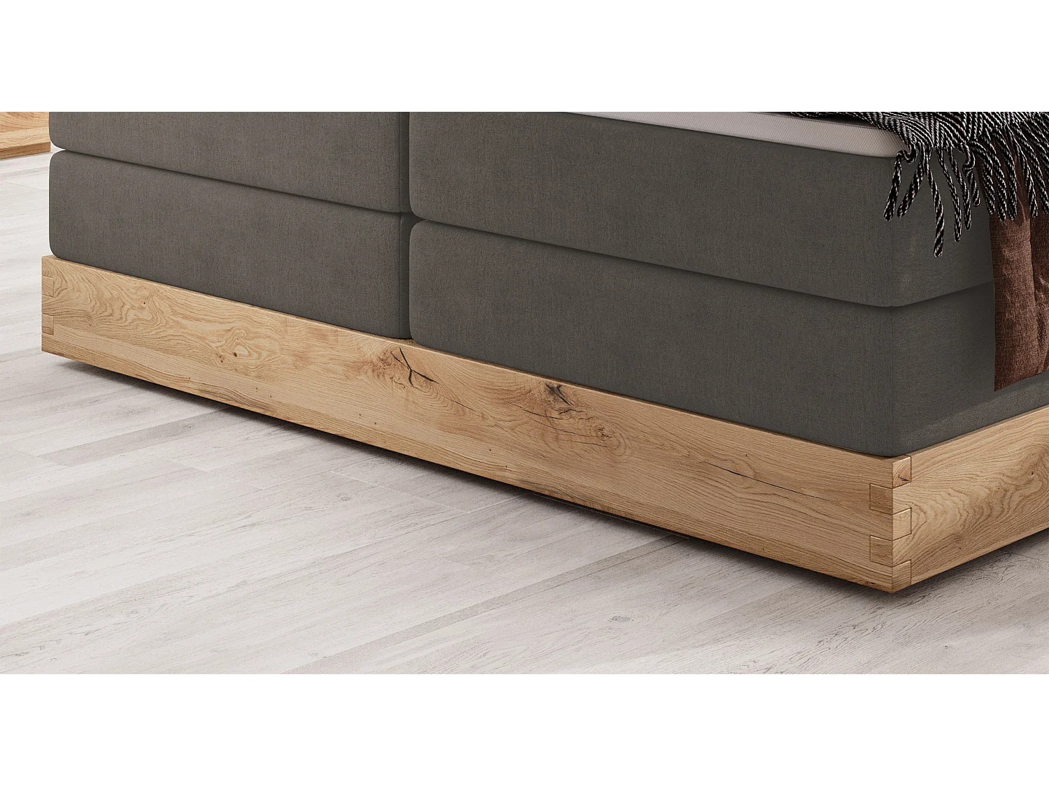 Lit coffre ELLI avec tête de lit élégante, rangements spacieux et design moderne, Taille: 140x200 cm, Couleur: Gris foncé