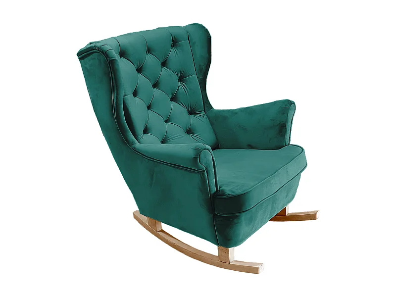 Fauteuil Relax avec accoudoirs et siège rembourré, fauteuil de salon, 102x81x95cm Vert_29852