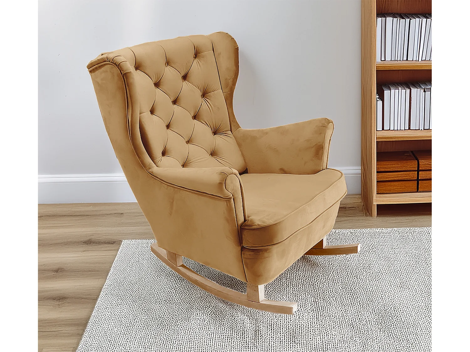 Fauteuil Relax avec accoudoirs et siège rembourré, fauteuil de salon, 102x81x95cm Beige_29805