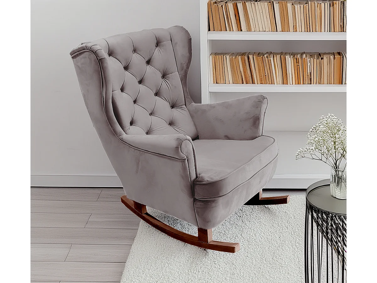 Fauteuil Relax avec accoudoirs et siège rembourré, fauteuil de salon, 102x81x95cm Gris_29841