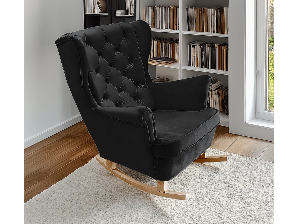 Fotel Relax z Tapicerowanym Siedzeniem i Podłokietnikami, Fotel TV 102x81x95cm Czarny_29861