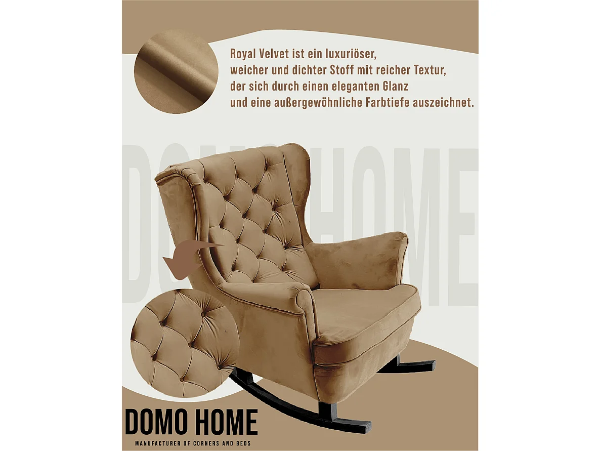 Relaxsessel mit gepolstertem Sitz und Armlehnen, Fernsehsessel 102x81x95cm Cappuccino_29808