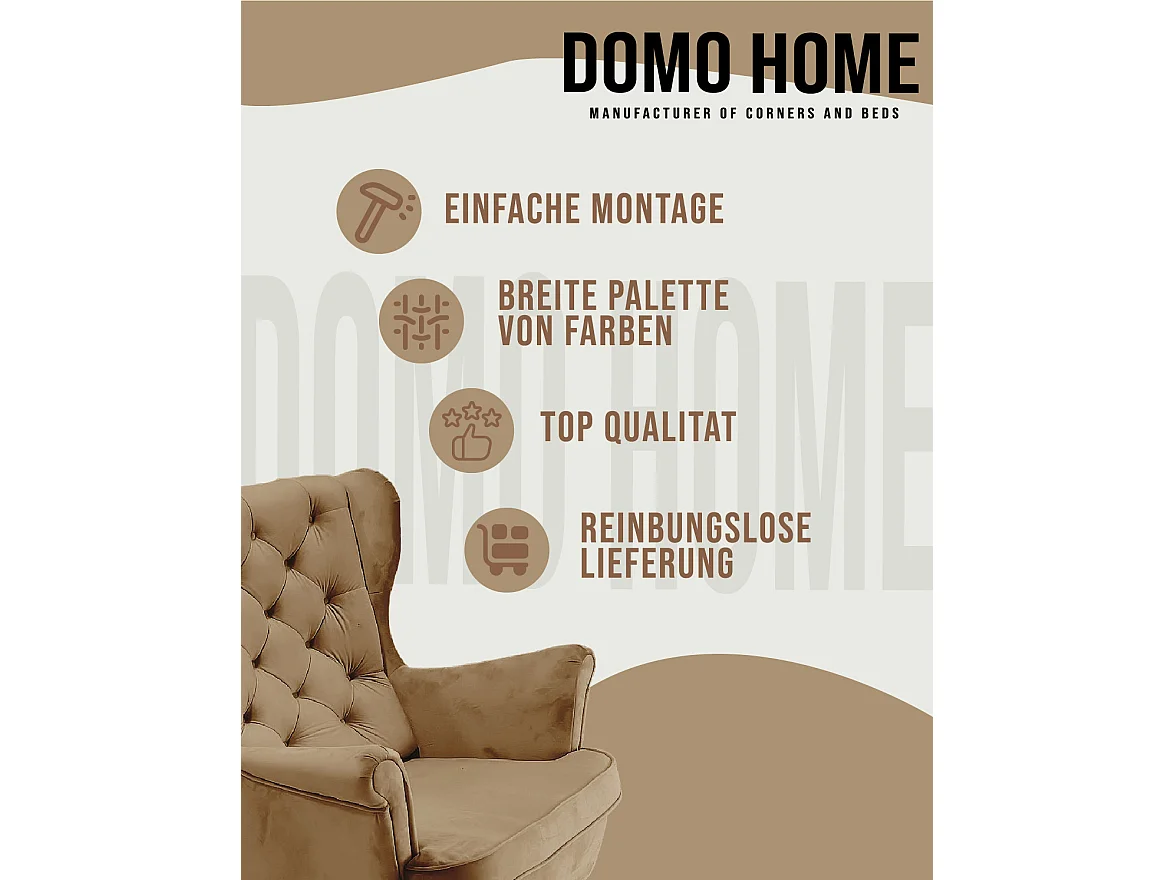 Relaxsessel mit gepolstertem Sitz und Armlehnen, Fernsehsessel 102x81x95cm Cappuccino_29808