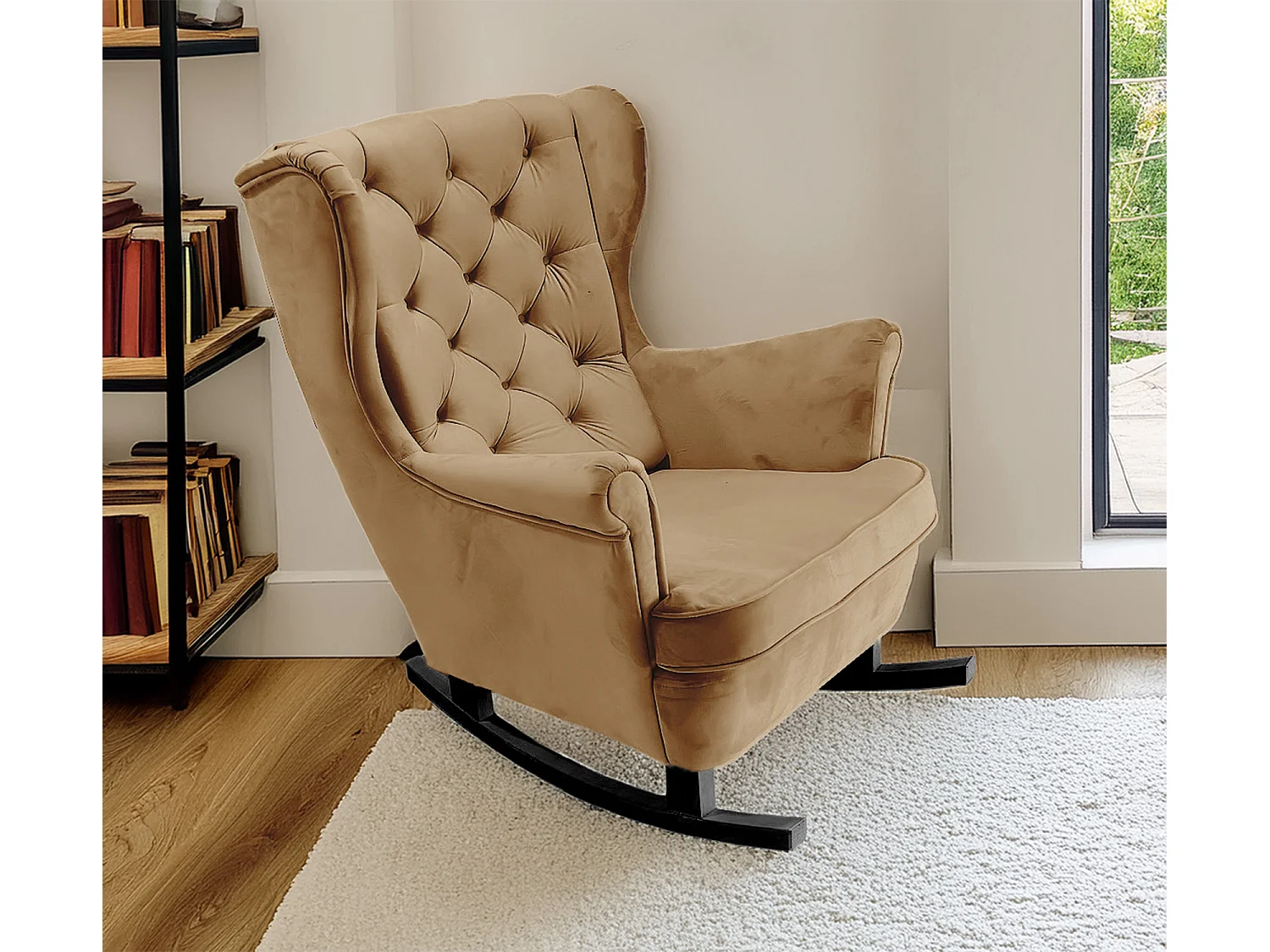 Relaxsessel mit gepolstertem Sitz und Armlehnen, Fernsehsessel 102x81x95cm Cappuccino_29808