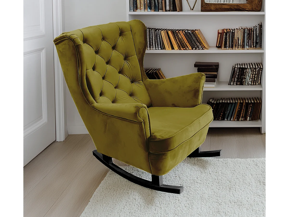 Fauteuil Relax avec accoudoirs et siège rembourré, fauteuil de salon, 102x81x95cm Vert_29846