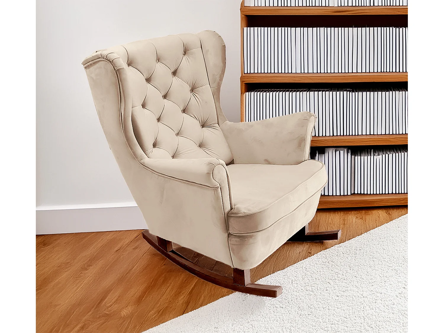 Relaxfauteuil met Gestoffeerde Zitting en Armleuningen, TV Fauteuil 102x81x95cm Beige_29801