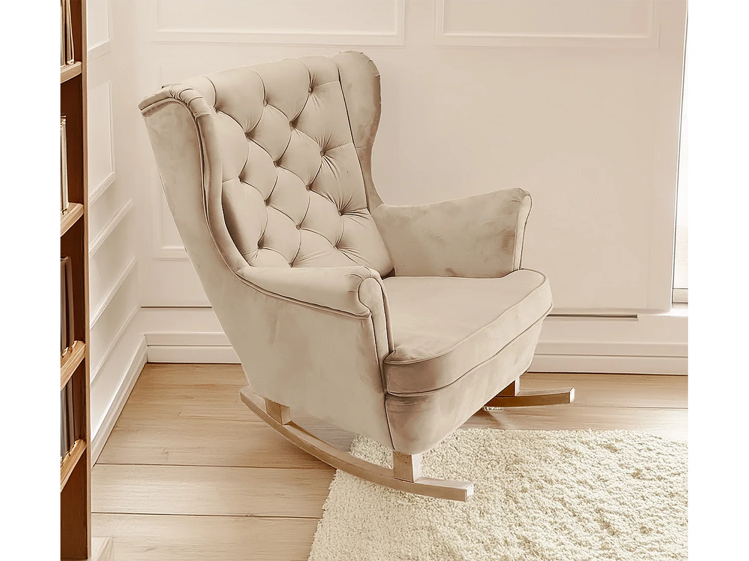 Fotel Relax z Tapicerowanym Siedzeniem i Podłokietnikami, Fotel TV 102x81x95cm Cappuccino_29812