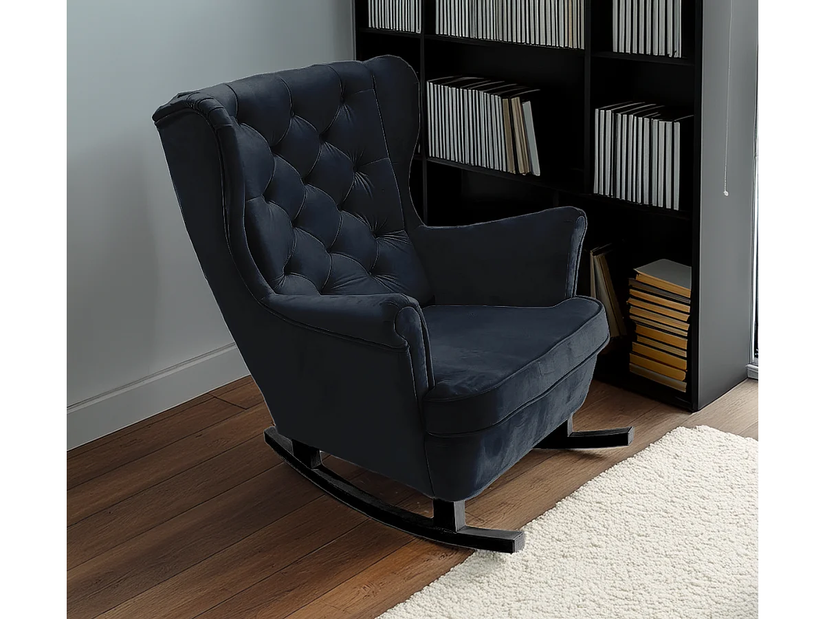 Fauteuil Relax avec accoudoirs et siège rembourré, fauteuil de salon, 102x81x95cm Noir_29863