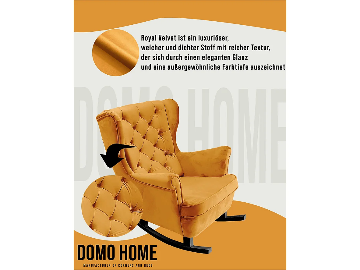 Relaxsessel mit gepolstertem Sitz und Armlehnen, Fernsehsessel 102x81x95cm Gold_29820