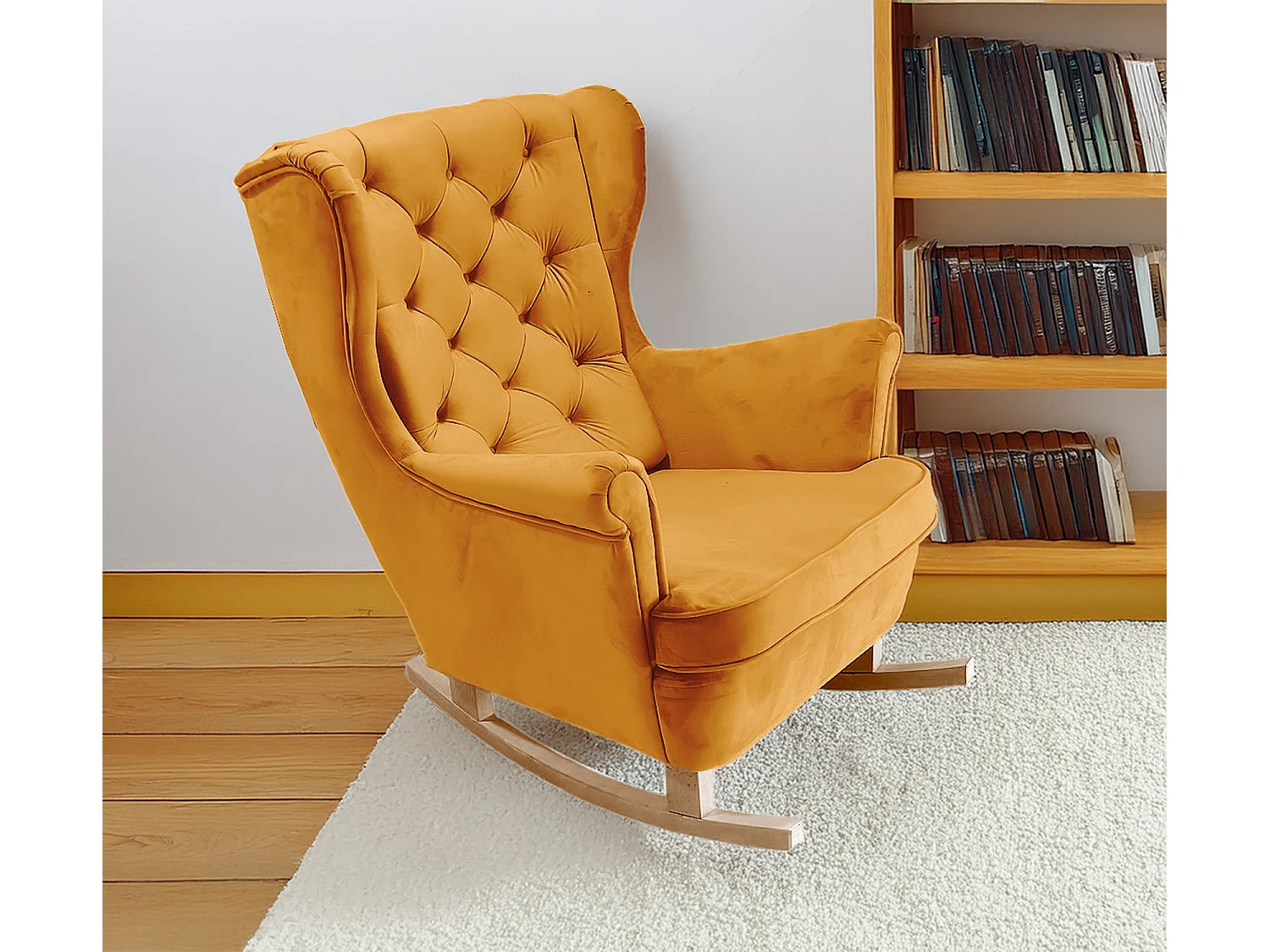 Fotel Relax z Tapicerowanym Siedzeniem i Podłokietnikami, Fotel TV 102x81x95cm Złoty_29821