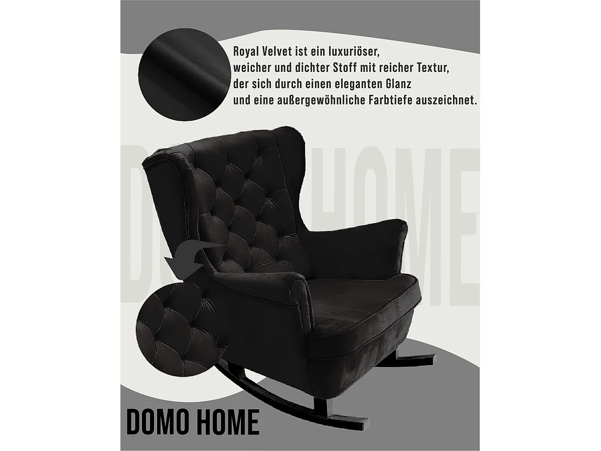 Fotel Relax z Tapicerowanym Siedzeniem i Podłokietnikami, Fotel TV 102x81x95cm Czarny_29884