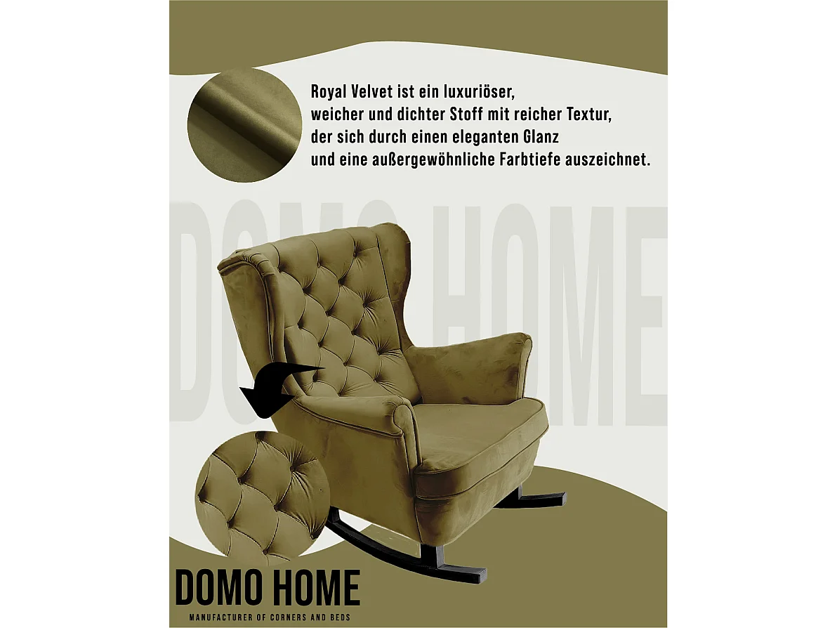 Fauteuil Relax avec accoudoirs et siège rembourré, fauteuil de salon, 102x81x95cm Vert_29845