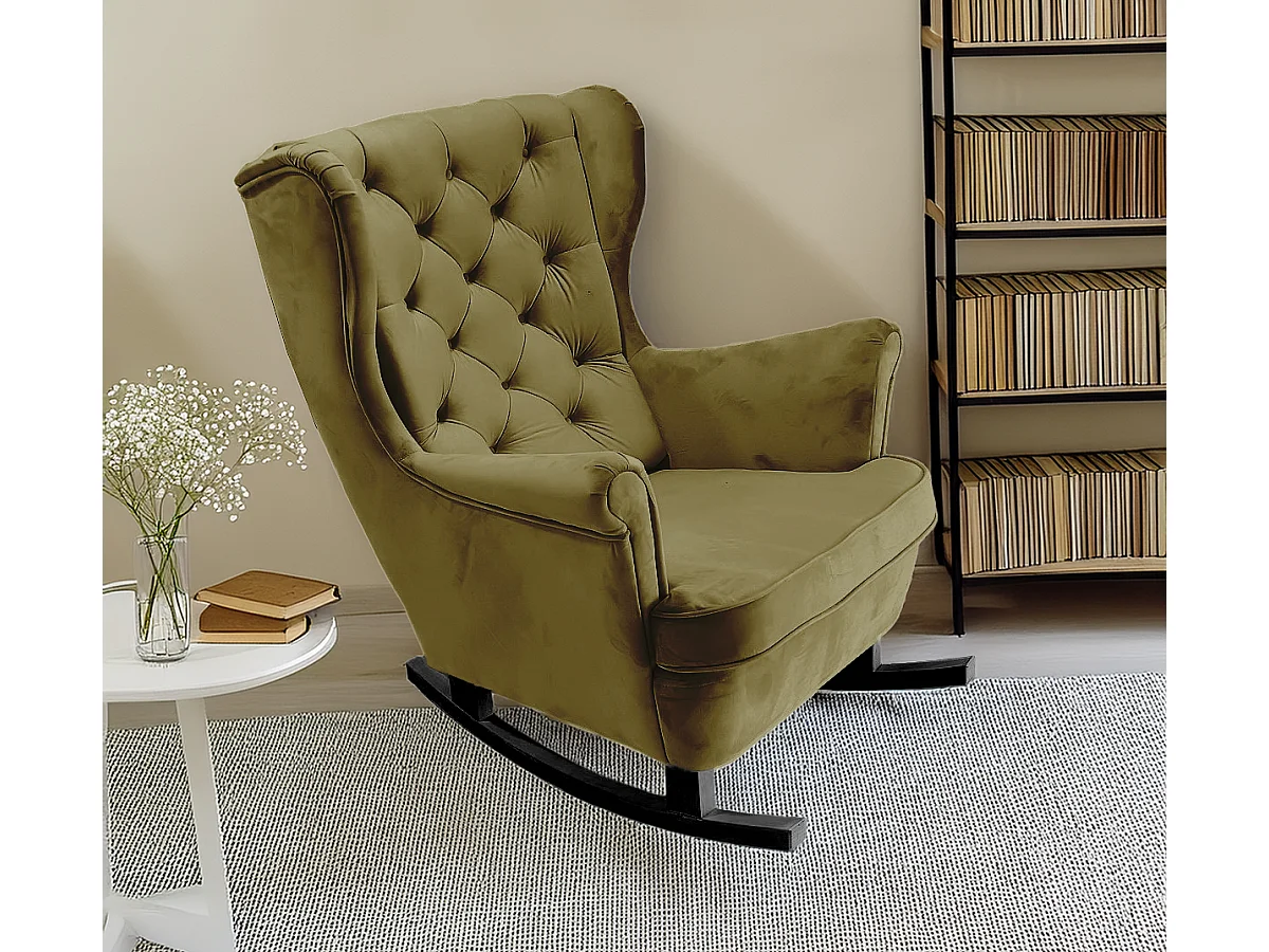 Fauteuil Relax avec accoudoirs et siège rembourré, fauteuil de salon, 102x81x95cm Vert_29845
