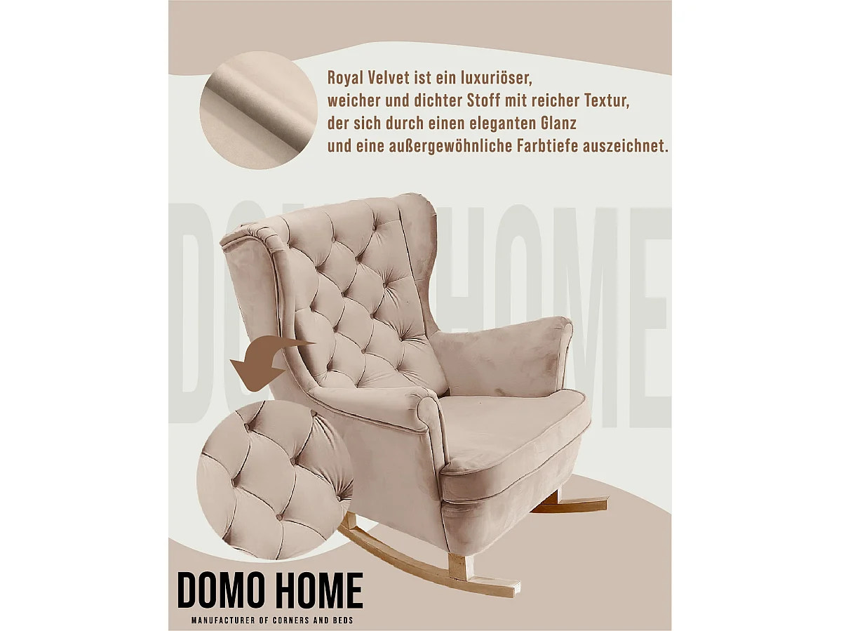 Fauteuil Relax avec accoudoirs et siège rembourré, fauteuil de salon, 102x81x95cm Cappuccino_29811