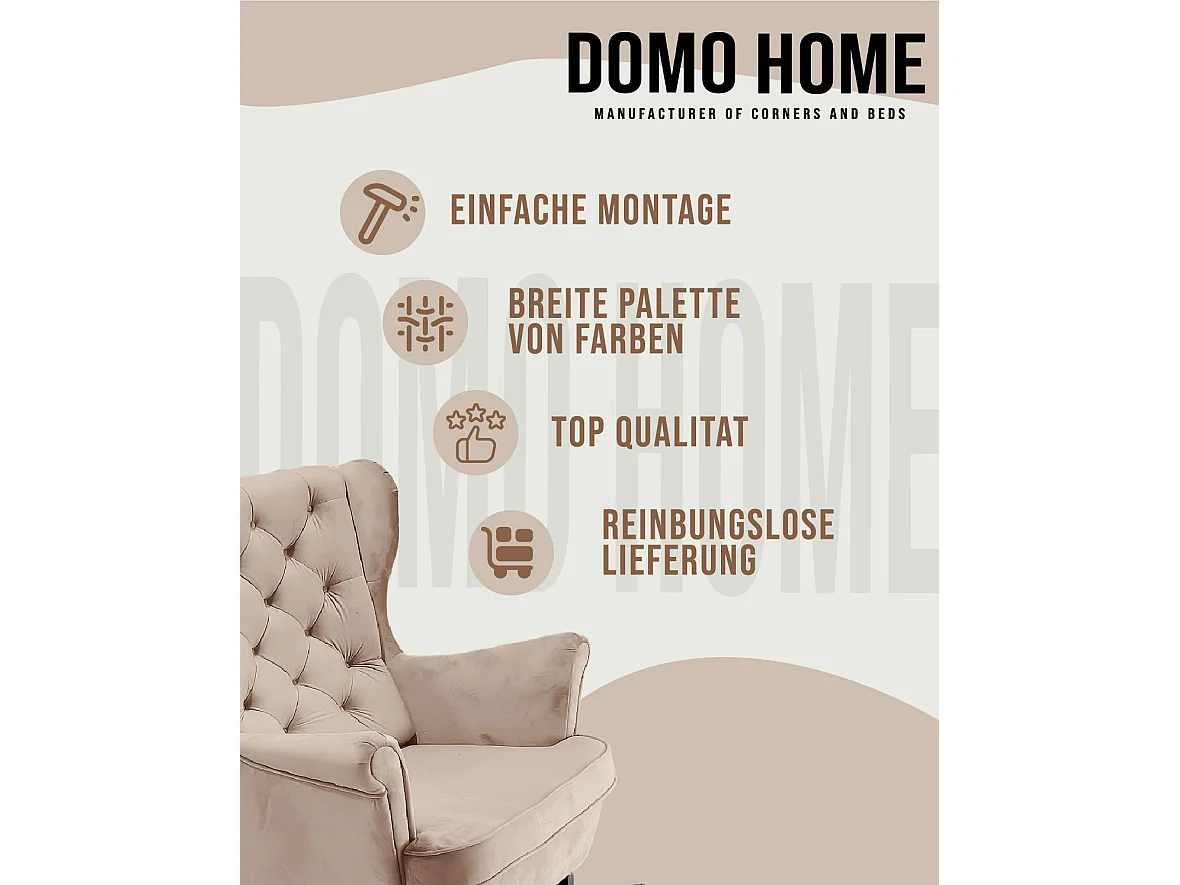 Fauteuil Relax avec accoudoirs et siège rembourré, fauteuil de salon, 102x81x95cm Cappuccino_29811