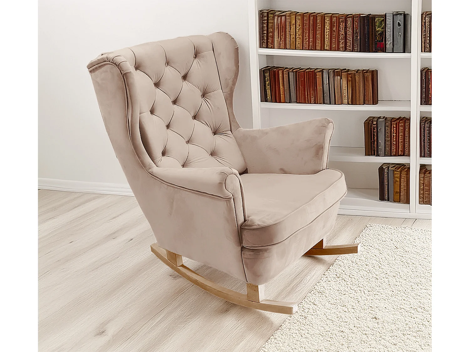 Fauteuil Relax avec accoudoirs et siège rembourré, fauteuil de salon, 102x81x95cm Cappuccino_29811