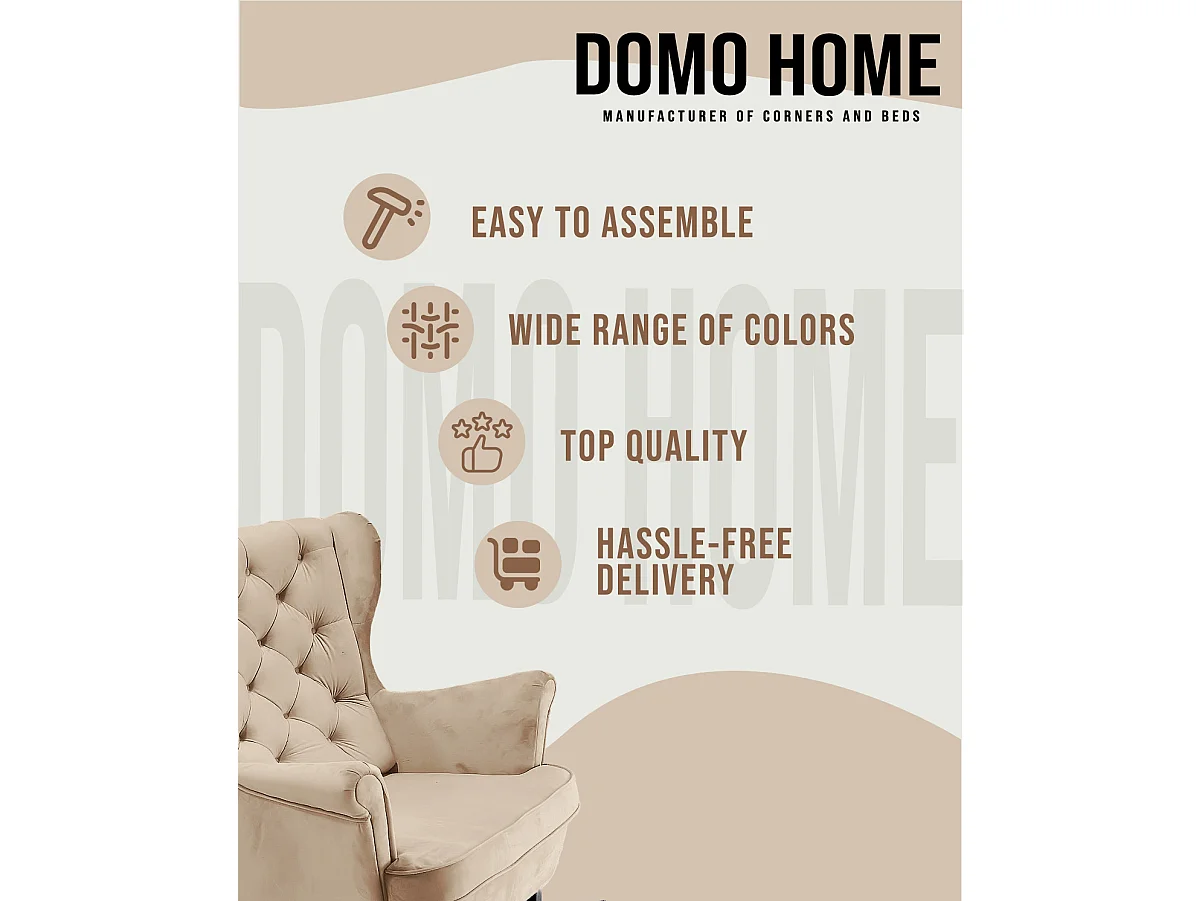 Relaxsessel mit gepolstertem Sitz und Armlehnen, Fernsehsessel 102x81x95cm Cappuccino_29812