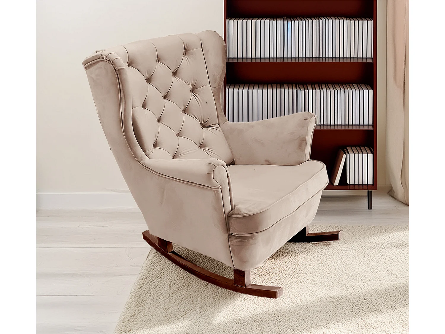 Relaxsessel mit gepolstertem Sitz und Armlehnen, Fernsehsessel 102x81x95cm Cappuccino_29812