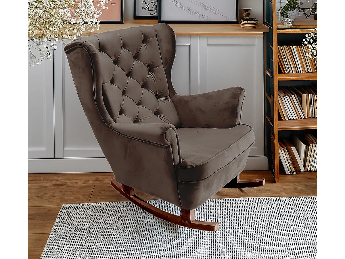 Fotel Relax z Tapicerowanym Siedzeniem i Podłokietnikami, Fotel TV 102x81x95cm Brązowy_29844