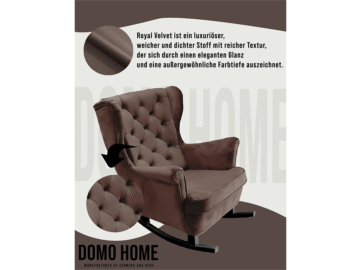 Fauteuil Relax avec accoudoirs et siège rembourré, fauteuil de salon, 102x81x95cm Marron_29815