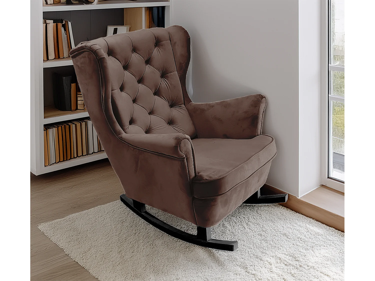 Fauteuil Relax avec accoudoirs et siège rembourré, fauteuil de salon, 102x81x95cm Marron_29815